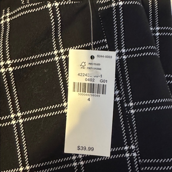 Old Navy Pixie High Rise Plaid Pants Secret Smooth Pockets Trousers Crop NWT - Picture 3 of 6